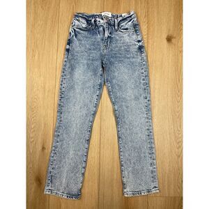 FRAME Le High Straight Jeans Size 25 Acid Wash Stretch Denim